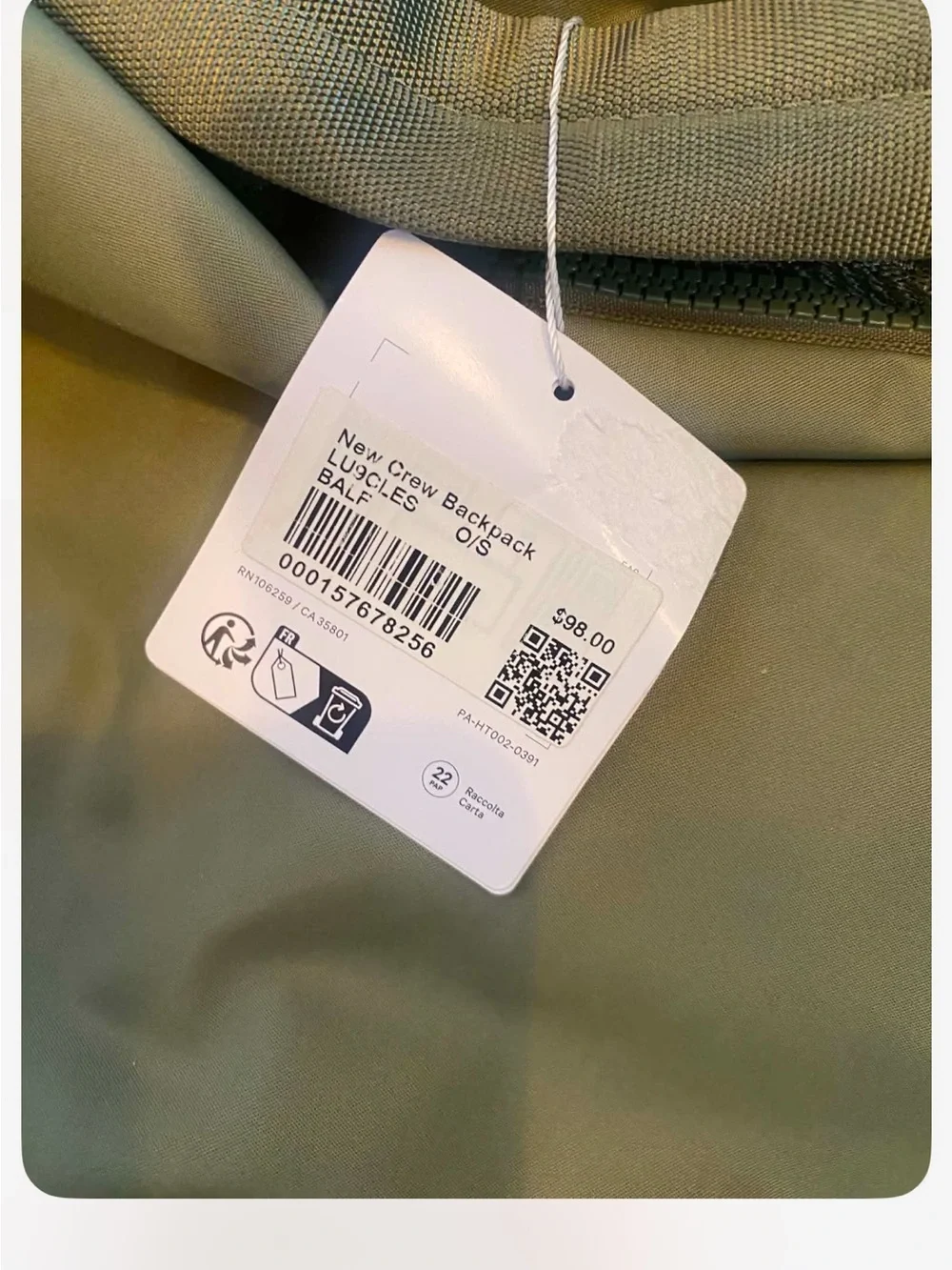 NWT Lululemon New Crew Backpack 22L BALF